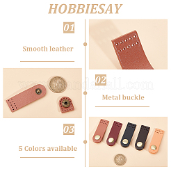 5Pcs 5 Colors Arch Cowhide Leather Sew on Purse Clasps&nbsp;FIND-HY0002-37