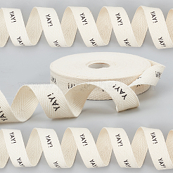 9M YAY Word Print Cotton Herringbone Ribbon&nbsp;OCOR-WH0090-028B