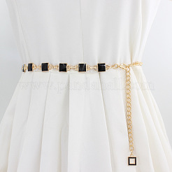 Alloy Black Enamel Link Chain Waist Chain Belts&nbsp;FS-WG63691-01