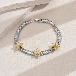 Brass Micro Pave Clear Cubic Zirconia Link Bracelets for Women&nbsp;MW2508-2