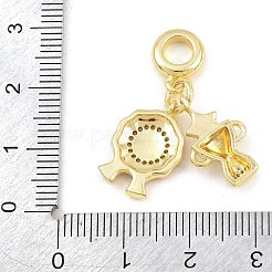 Brass Micro Pave Clear Cubic Zirconia Pendants&nbsp;CU-CBA9B5A-09G