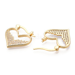 Rack Plating Brass Micro Pave Clear Cubic Zirconia Hoop Earrings&nbsp;EJEW-M223-02G