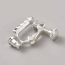 Brass & Crystal Rhinestone Clip-on Earring Findings&nbsp;KK-WH20002-23