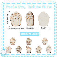 4 Sets Unfinished Wood Cutouts Ornaments&nbsp;WOOD-SC0001-91D