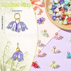80Pcs 8 Colors Flower ABS Plastic Pearl Pendants&nbsp;PALLOY-CJ00075