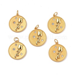 Brass Micro Pave Clear Cubic Zirconia Pendants&nbsp;KK-E068-VF345