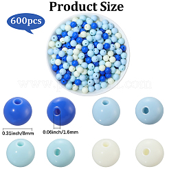 Opaque Acrylic Beads&nbsp;SACR-PA0001-04B-04