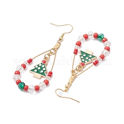 304 Stainless Steel Christmas Tree Dangle Earrings&nbsp;EJEW-TA00455