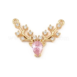 Brass Micro Pave Cubic Zirconia Pendants&nbsp;KK-F919-29G
