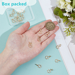 20Pcs Brass Micro Pave Clear Cubic Zirconia Charms&nbsp;KK-BC0015-34G