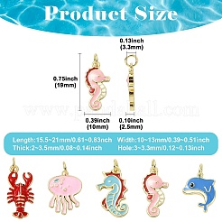 5Pcs 5 Styles Brass Enamel Pendants&nbsp;KK-CJ0004-27