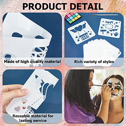 PET Plastic Face Drawing Painting Stencils Templates&nbsp;DIY-WH0304-914B