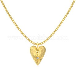 Heart with Star 925 Sterling Silver Micro Pave Cubic Zirconia Pendant Necklaces&nbsp;NJEW-K279-06MG