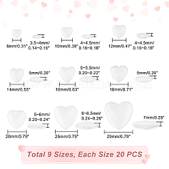 180Pcs 9 Style Transparent Glass Heart Cabochons&nbsp;GGLA-PH0001-28