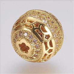 Brass Micro Pave Cubic Zirconia Beads&nbsp;ZIRC-G087-21