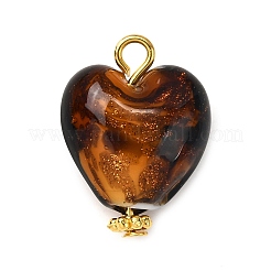 Handmade Gold Sand Lampwork Pendants&nbsp;PALLOY-JF04373-02