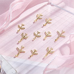 10Pcs 5 Styles Brass Micro Pave Cubic Zirconia Pendants&nbsp;KK-BBC0019-87