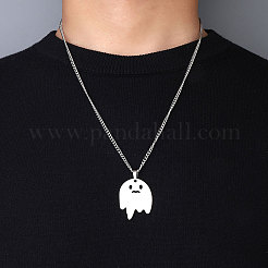 Non-Tarnish 201 Stainless Steel Pendant Necklaces for Man&nbsp;NJEW-Q336-02B-P