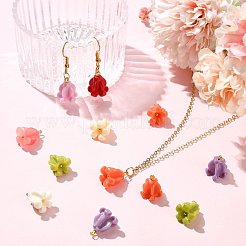 40Pcs 8 Colors Dyed Synthetic Coral Pendants&nbsp;PALLOY-YW00236