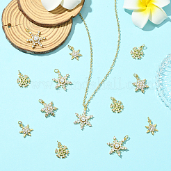 16Pcs 4 Styles Christmas Rack Plating Brass Pendants&nbsp;KK-SC0006-97