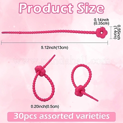 30Pcs Flower Shape Silicone Cable Zip Ties&nbsp;AJEW-YW0002-05