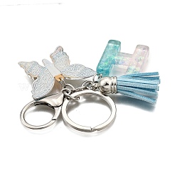 26Pcs Transparent Epoxy Resin & Transparent Acrylic & Faux Suede Tassel Keychain&nbsp;KEYC-JKC01202-08