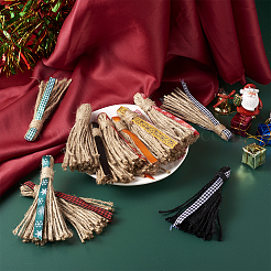 12Pcs 12 Style Jute Tassel Pendants&nbsp;FIND-BT0001-19