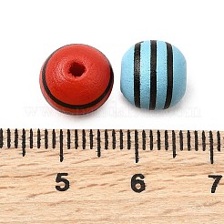 Printed Schima Wood Beads&nbsp;WOOD-L022-03A-01