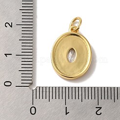 Rack Plating Brass Micro Pave Cubic Zirconia Pendant&nbsp;KK-U027-37G