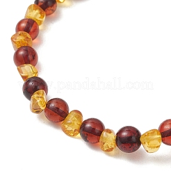 Natural Amber Beaded Stretch Bracelets for Women Men&nbsp;BJEW-JB13648