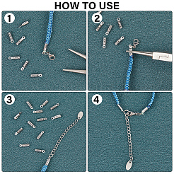 300Pcs 304 Stainless Steel Folding Crimp Ends&nbsp;STAS-SP0001-78