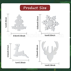 4 Pairs 4 Style Christmas Tree & Deer & Snowflake Exquisite Stainless Steel Stud Earrings for Women&nbsp;EJEW-AN0002-38