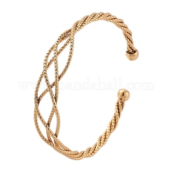 Brass Twisted Cuff Bangles&nbsp;BJEW-F482-02G