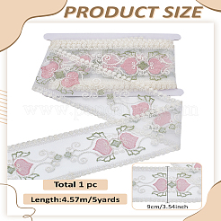 5 Yards Polyester Embroidery Flower Mesh Ribbon&nbsp;OCOR-LP0002-39