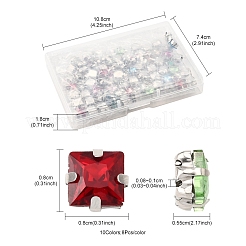 80Pcs 10 Colors Sew on Rhinestone&nbsp;RGLA-FS0001-16
