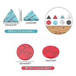 96Pcs 8 Style Synthetic Turquoise Cabochons&nbsp;G-AR0004-54