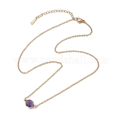 Faceted Star Cut Round Natural Gemstone Pendant Necklaces&nbsp;NJEW-JN05091