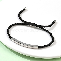 Word WWJD Polyester Cord Slider Bracelets&nbsp;BJEW-P384-01P