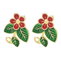 Brass Enamel Stud Earrings for Women&nbsp;EJEW-A167-25G-02