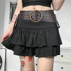 Antique Bronze Alloy Rivets PU Leather Wide Waist Belts&nbsp;AJEW-WH20098-074B-02