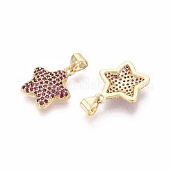 Brass Micro Pave Cubic Zirconia Pendants&nbsp;KK-T071-136G-03