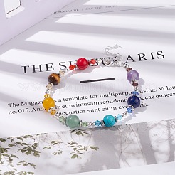 Round Mixed Gemstone Beaded Bracelet&nbsp;BJEW-TA00100