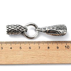 Tibetan Style 304 Stainless Steel Spring Gate Rings&nbsp;FIND-Z046-06AS-06