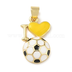 Football Theme Brass Enamel Pendants&nbsp;KK-A303-01B-G