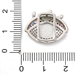 Brass Micro Pave Cubic Zirconia Slide Charms&nbsp;LS-KK-A232-01C