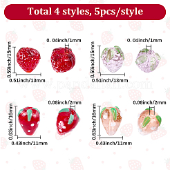 20Pcs 4 Styles  Handmade Lampwork Beads&nbsp;LAMP-SC0001-61
