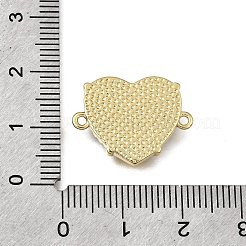 Heart Brass Clear Cubic Zirconia & Acrylic Connector Charms&nbsp;KK-G602-13A-01