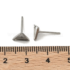 Tarnish Resistant Earring Cabochon Settings 304 Stainless Steel Ear Studs Blank Settings&nbsp;LS-STAS-Q170-11
