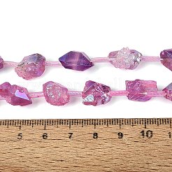 Dyed Electroplate Raw Rough Natural Amethyst Beads Strands&nbsp;G-Q610-05E