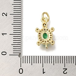 Rack Plating Brass Micro Pave Cubic Zirconia Pendants&nbsp;KK-K373-14G
